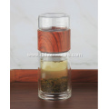 Borosilicate Double Glass Wall Water Bottle with Strainer